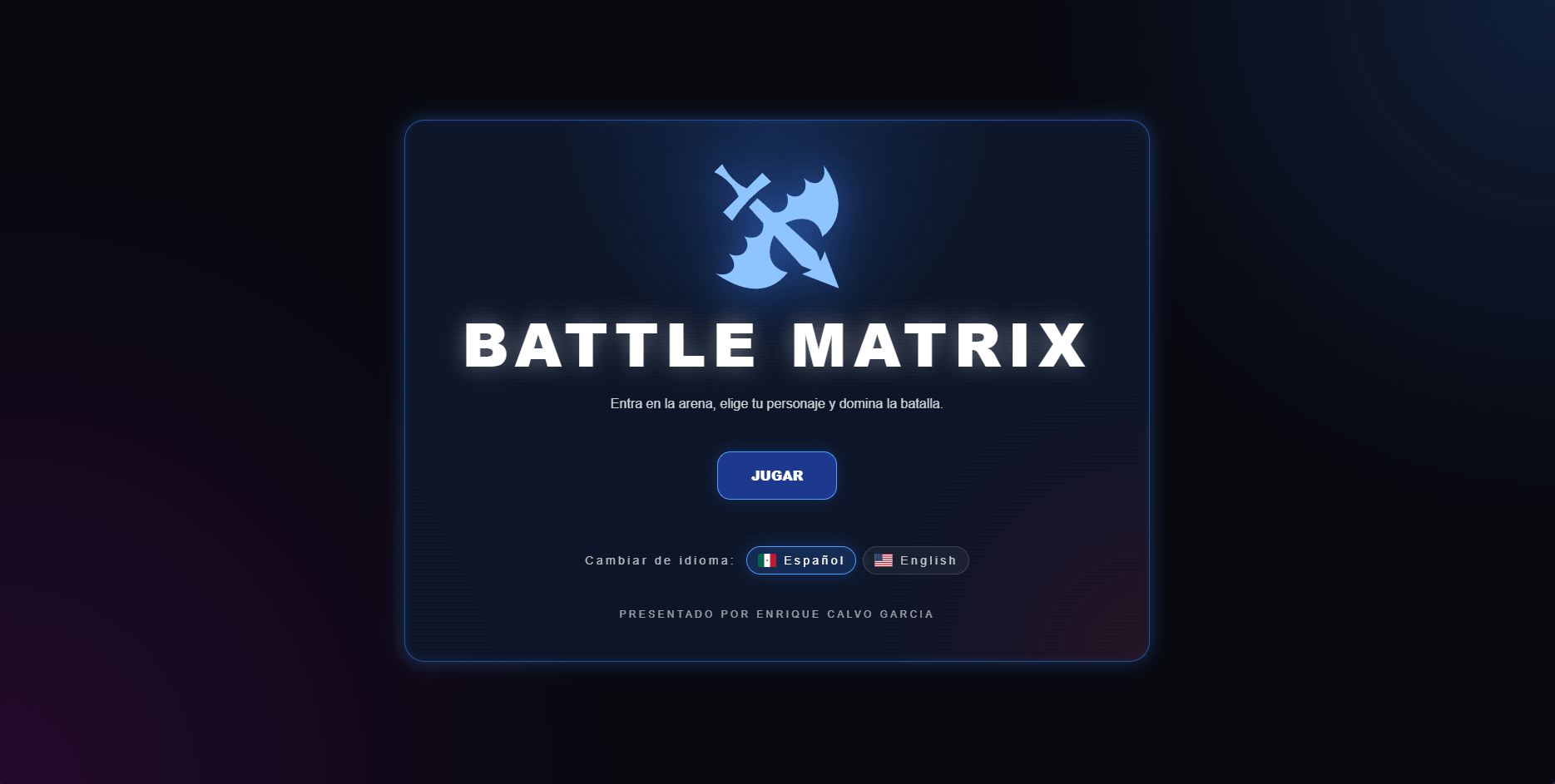 Battle Matrix: online and local strategy battle game with character selection and round-based combat