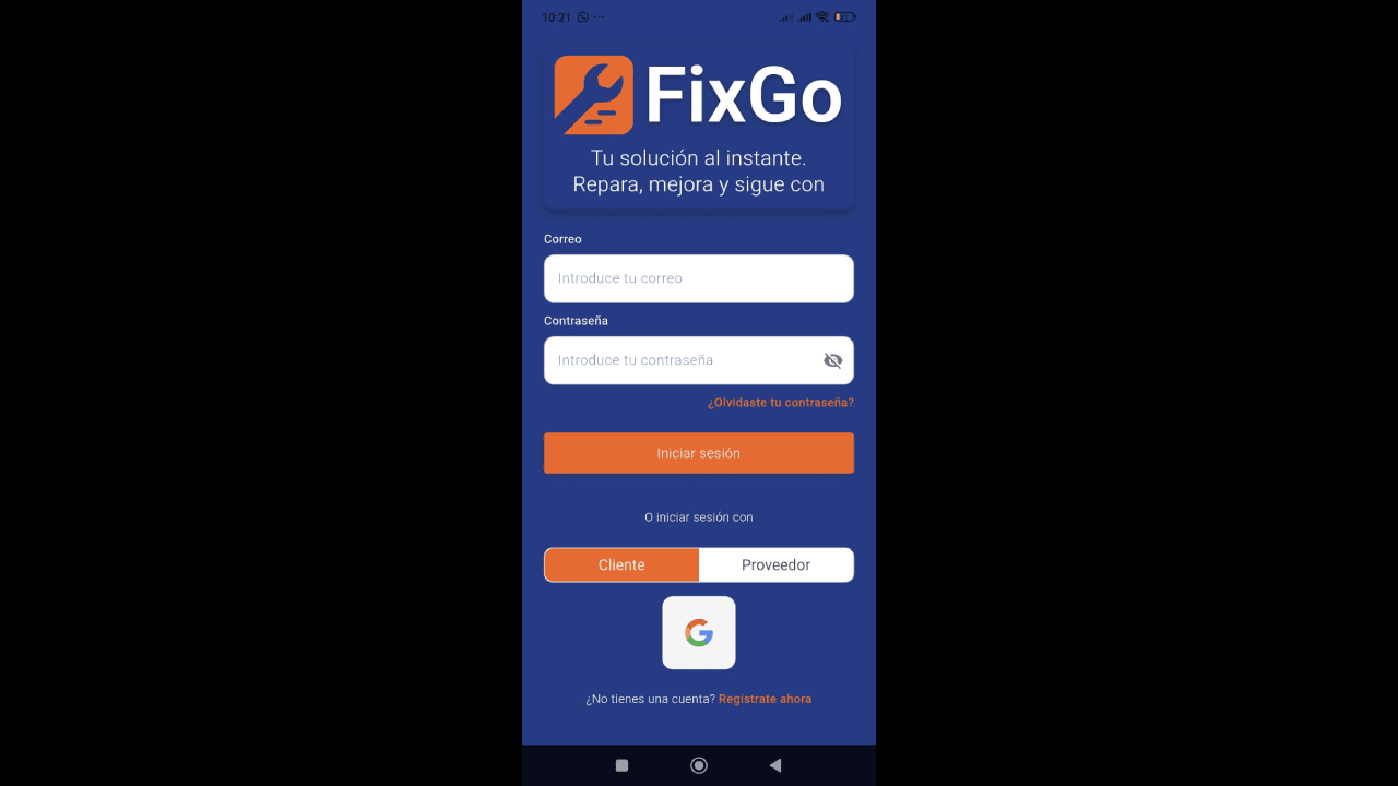 Aplicación Android FixGo